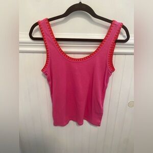 J. Crew Pink Tank Top with Red Trim